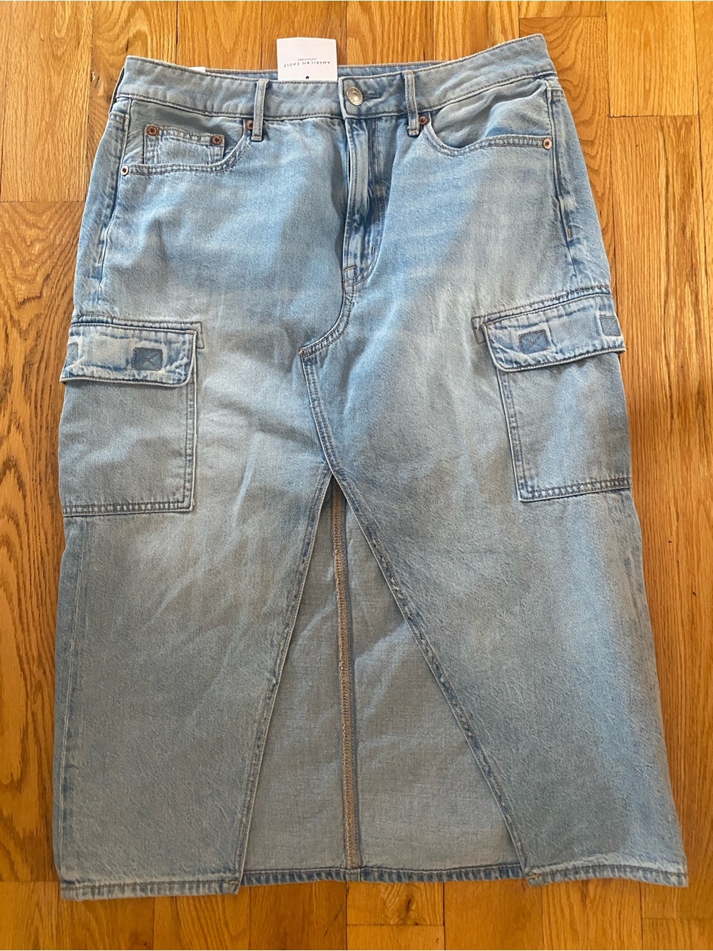 American Eagle Outfitters Light Blue Cargo Denim Skirt